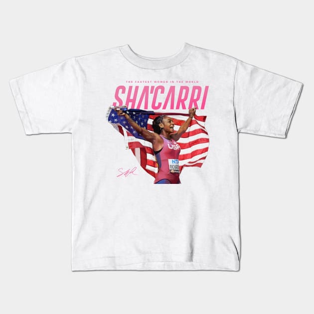 Sha'Carri USA Kids T-Shirt by Juantamad